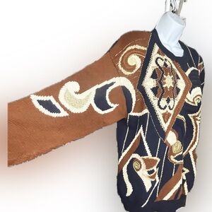 Vintage 90s Oversized Embellished Maximalist Sweater